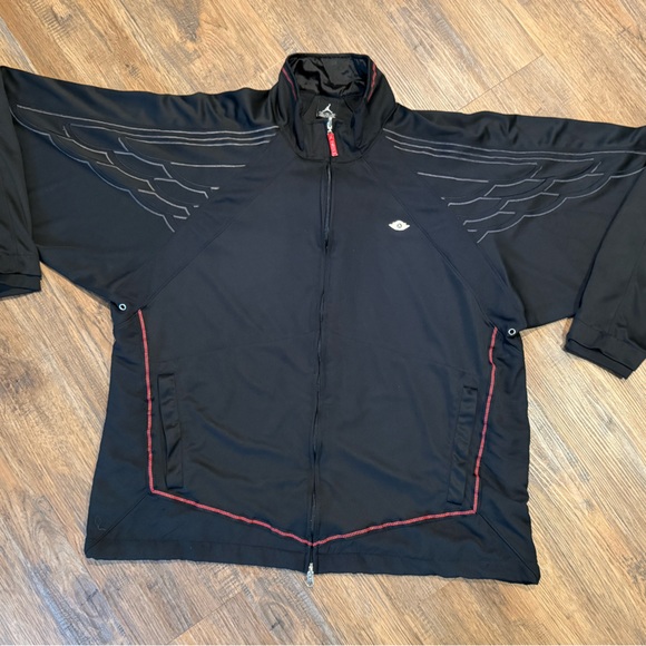 Air Jordan Black and Red 3XL Windbreaker Jacket